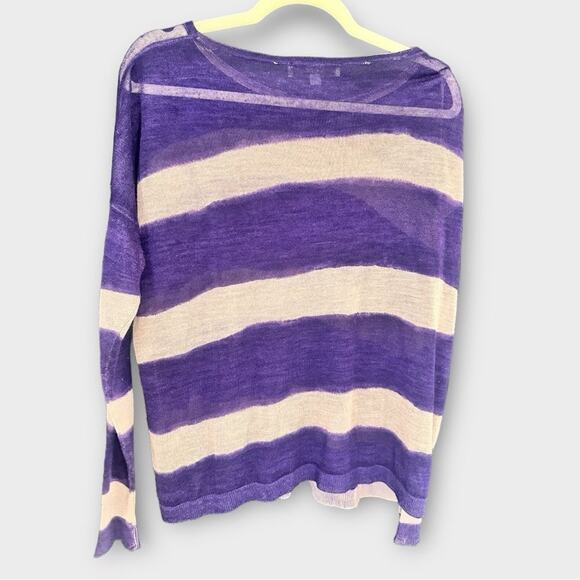 Loft - Sheer Striped Long Sleeve Top - Picture 7 of 12